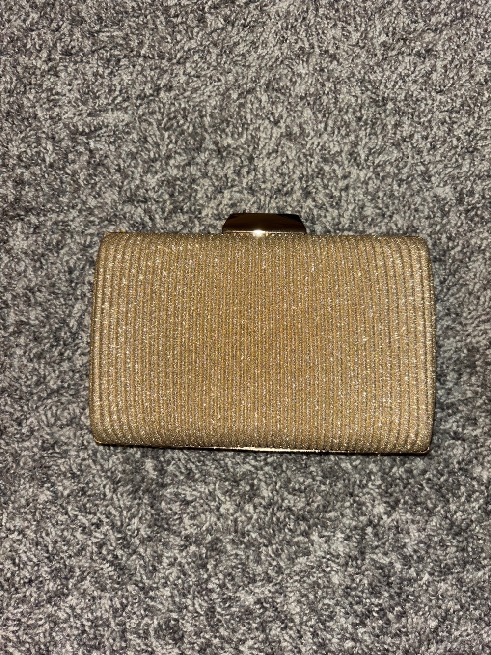 Windsor Metallic Gold Ribbed Evening Clutch